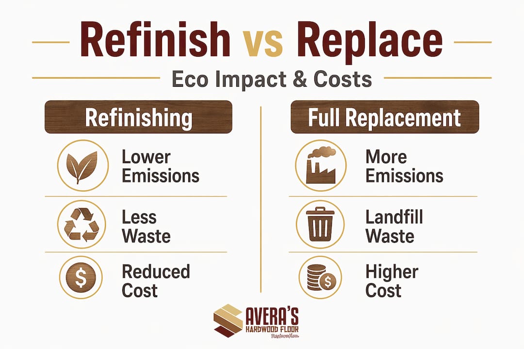 Infographic comparing floor refinishing and replacement