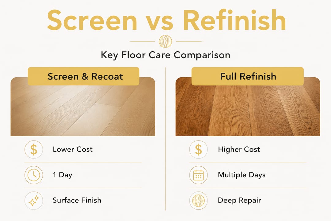 Infographic comparing screen and recoat to full refinish