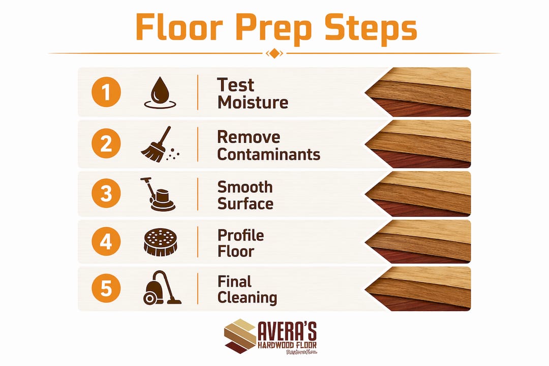Infographic showing floor preparation steps