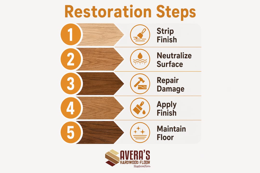 Infographic illustrating restoration process steps