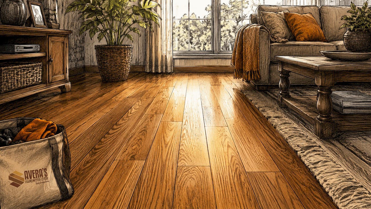 Bright after refinished hardwood floor