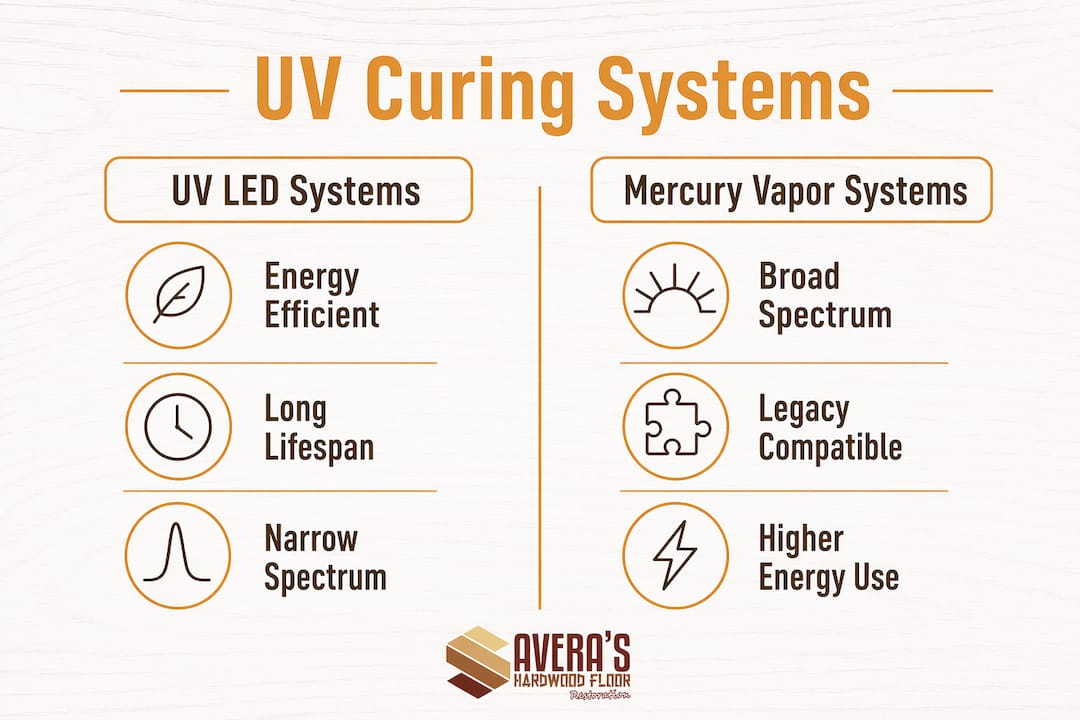 Infographic showing UV LED vs Mercury vapor system comparison