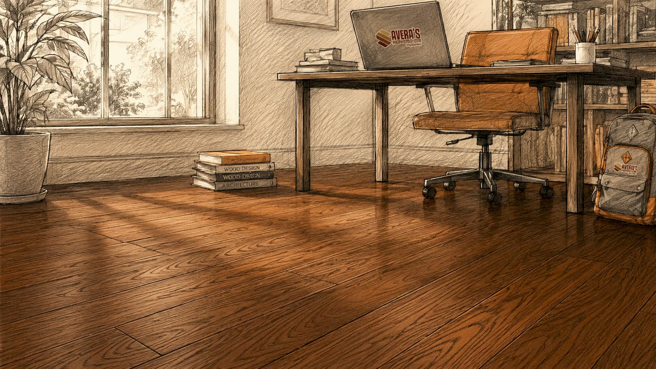 Close-up of beautifully refinished hardwood floor