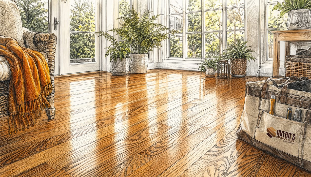 After shot of refinished hardwood floor