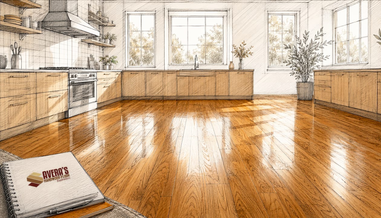 Bright after refinished hardwood floor