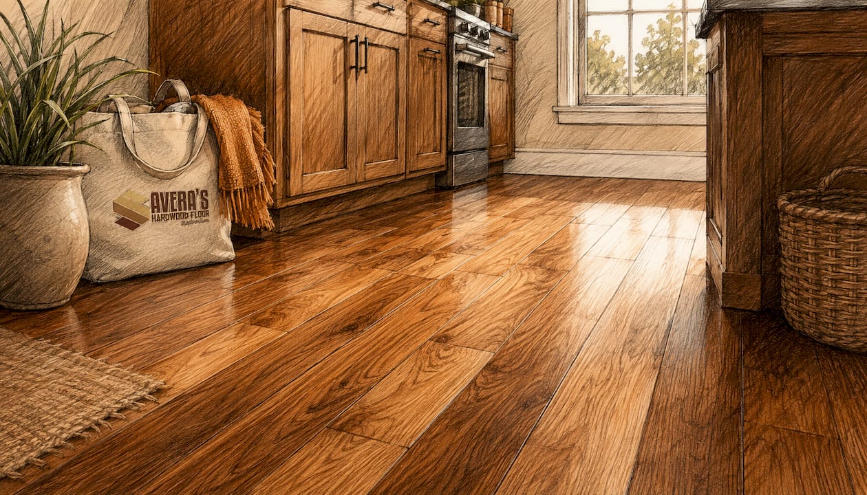 Bright after shot of refinished hardwood floor