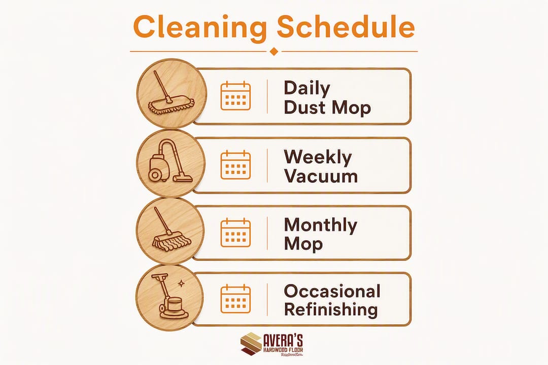 Infographic showing practical cleaning schedule steps