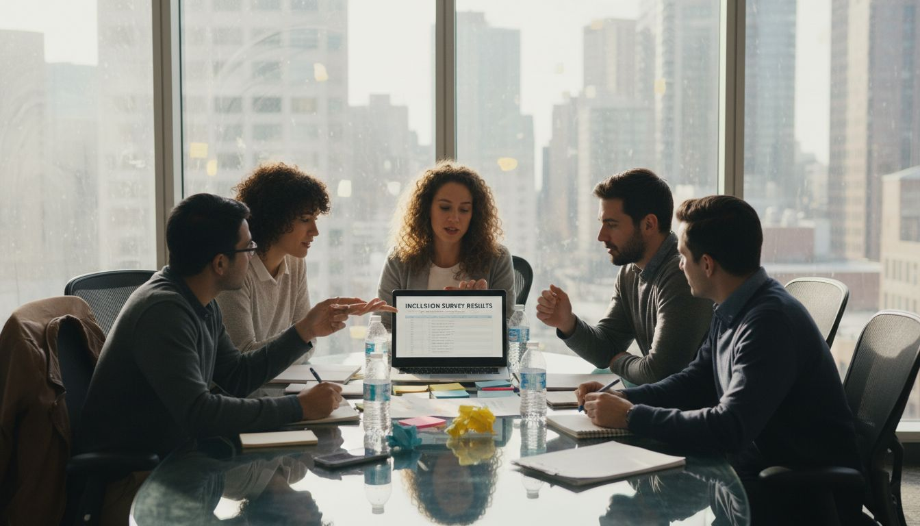 Inclusive team meeting in work conference room