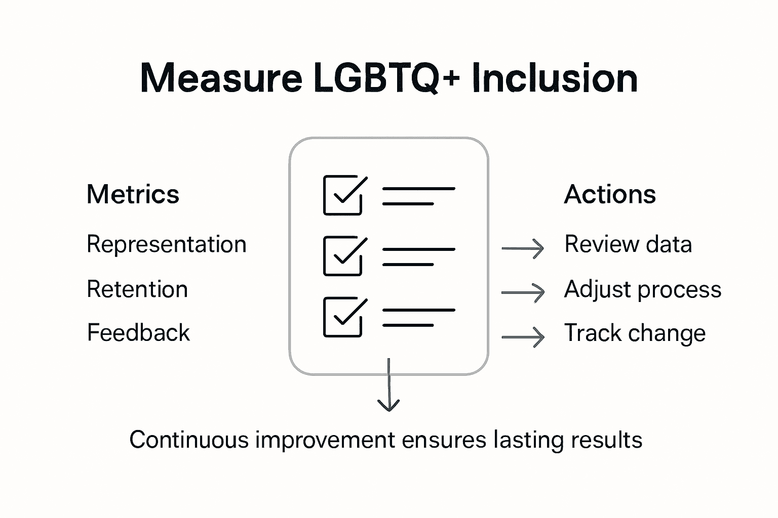 Infographic measuring LGBTQ inclusion outcomes
