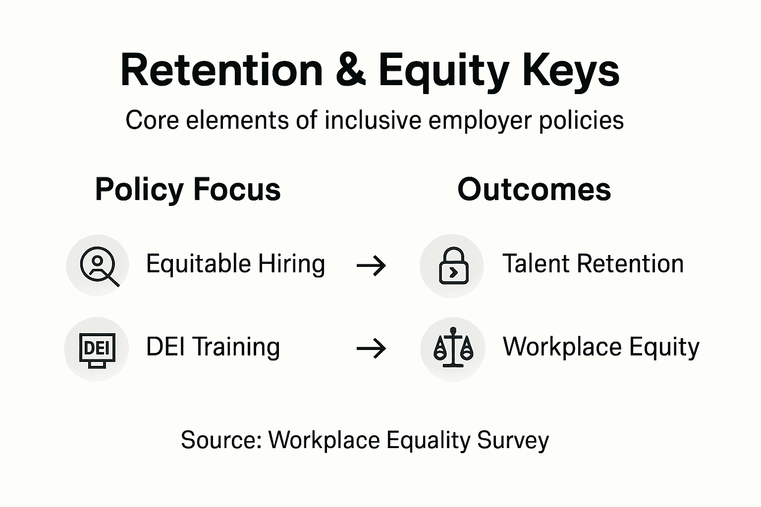 Infographic on retention and equity policy highlights