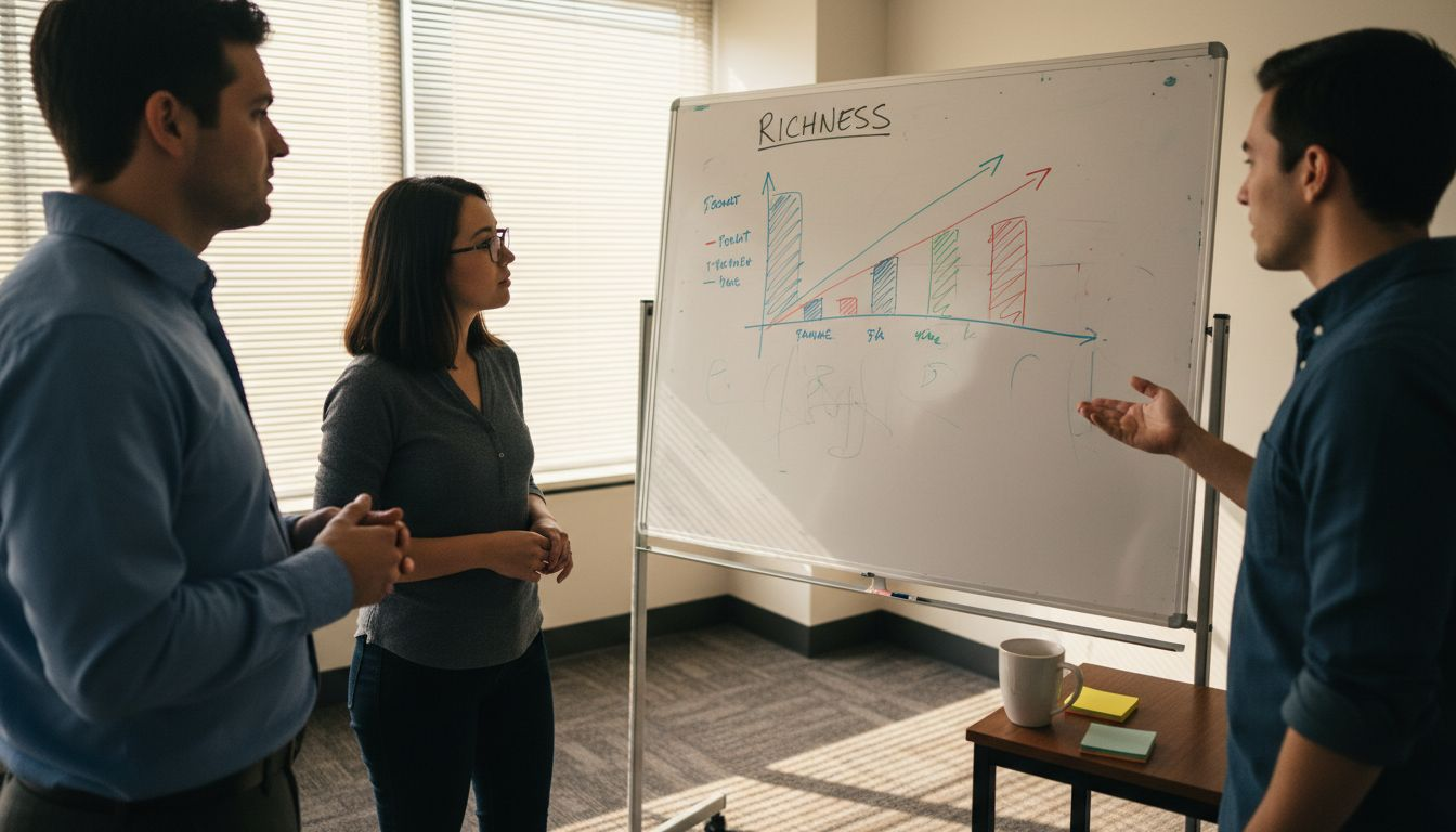 Employees discussing diversity richness metrics