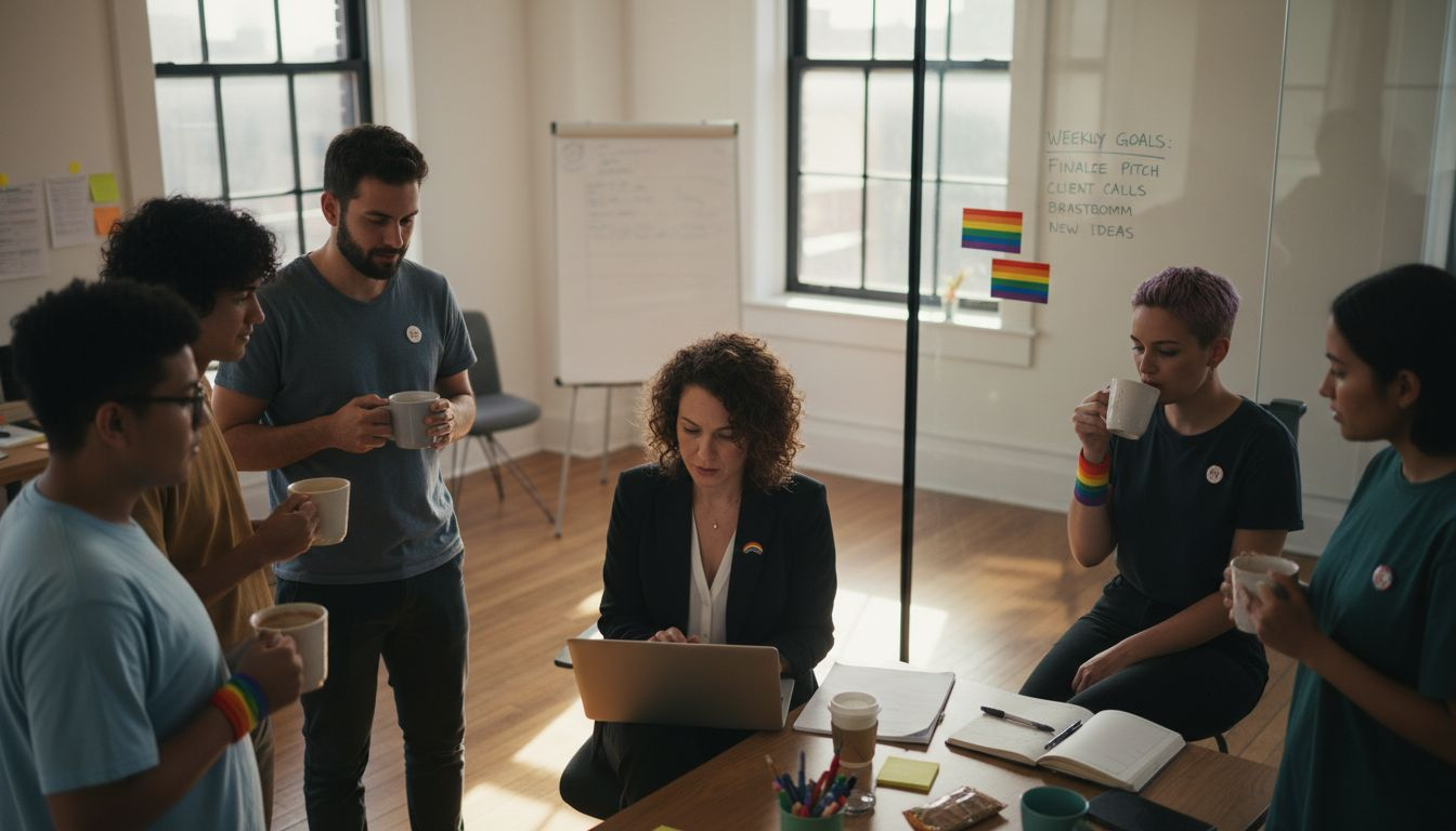 Inclusive workplace meeting with LGBTQ staff