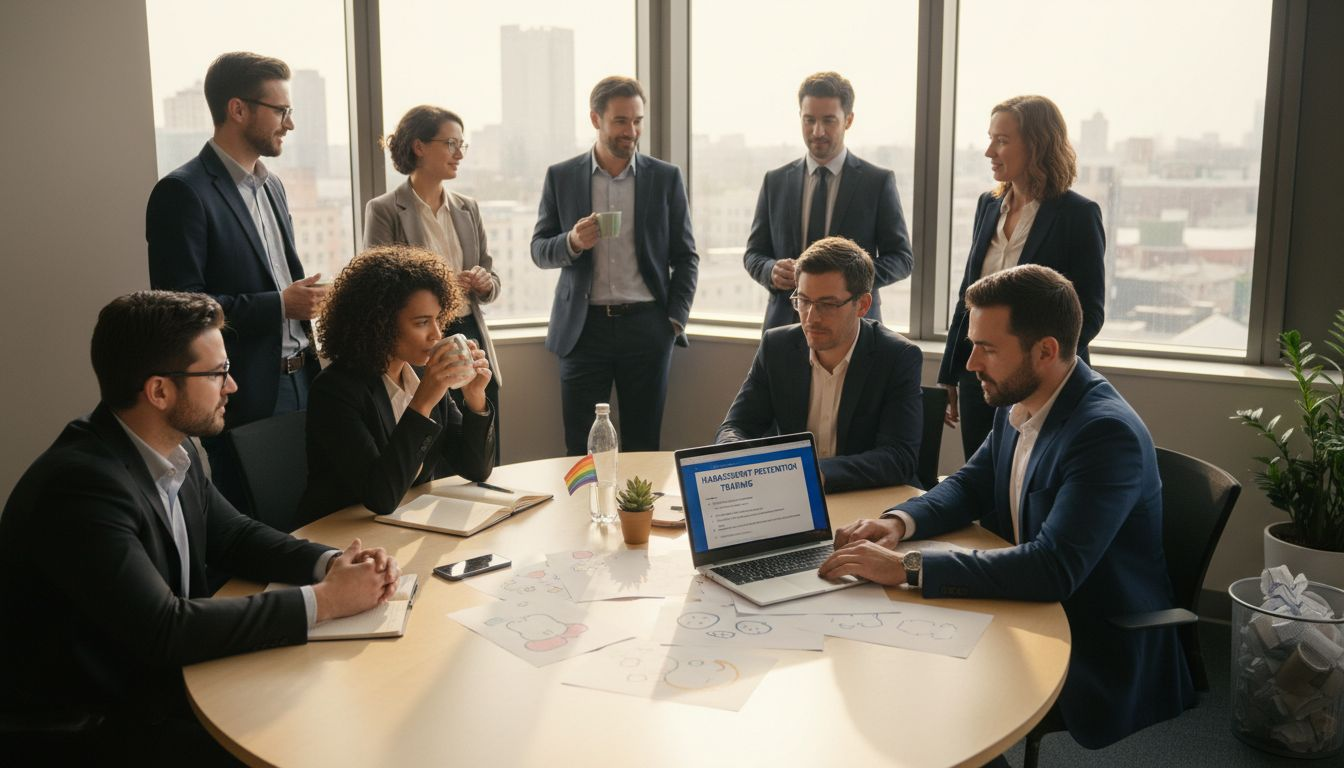 Group discussing inclusive language at workplace