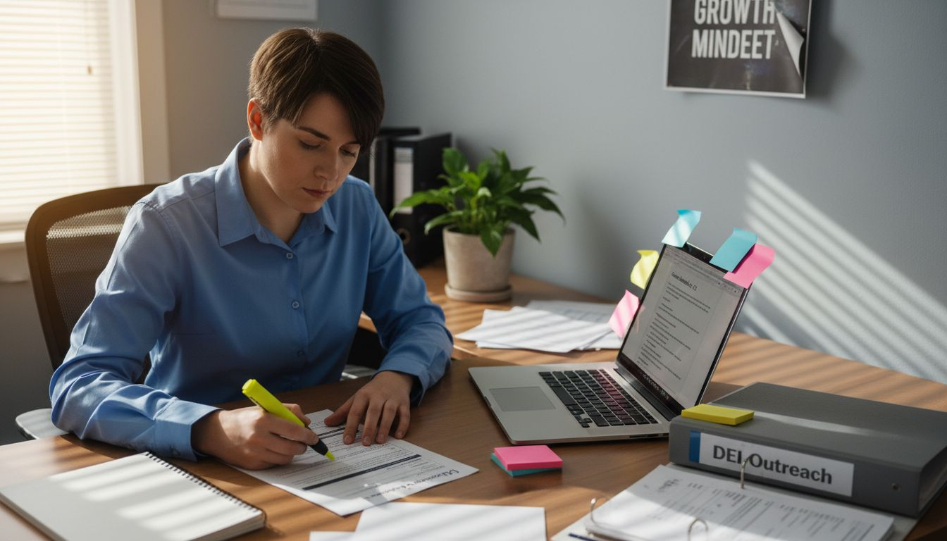 HR specialist reviewing inclusive job ad