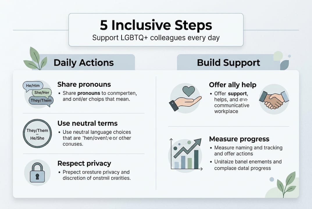 Infographic shows steps for LGBTQ+ inclusion at work