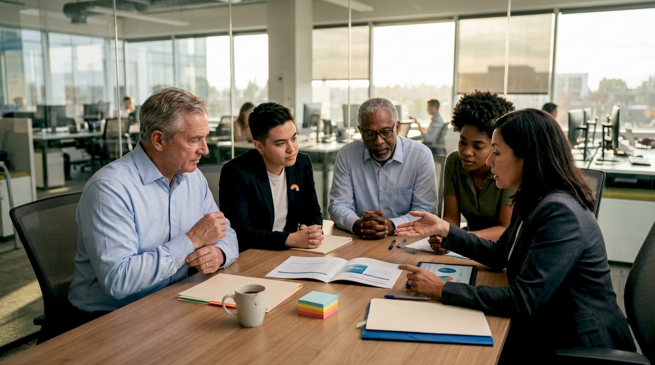 Team aligning on LGBTQ training strategy