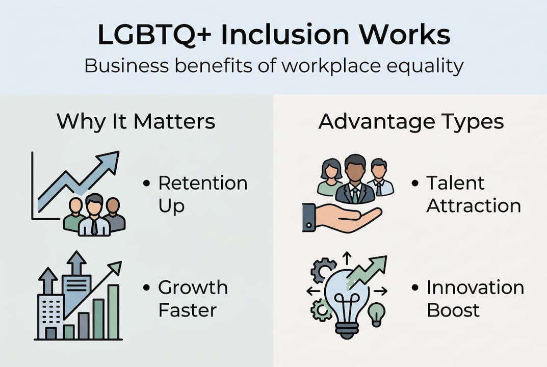 Infographic showing benefits of LGBTQ inclusion