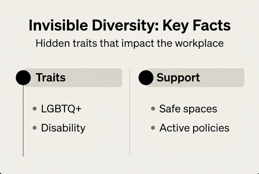 Infographic outlining types and support for invisible diversity
