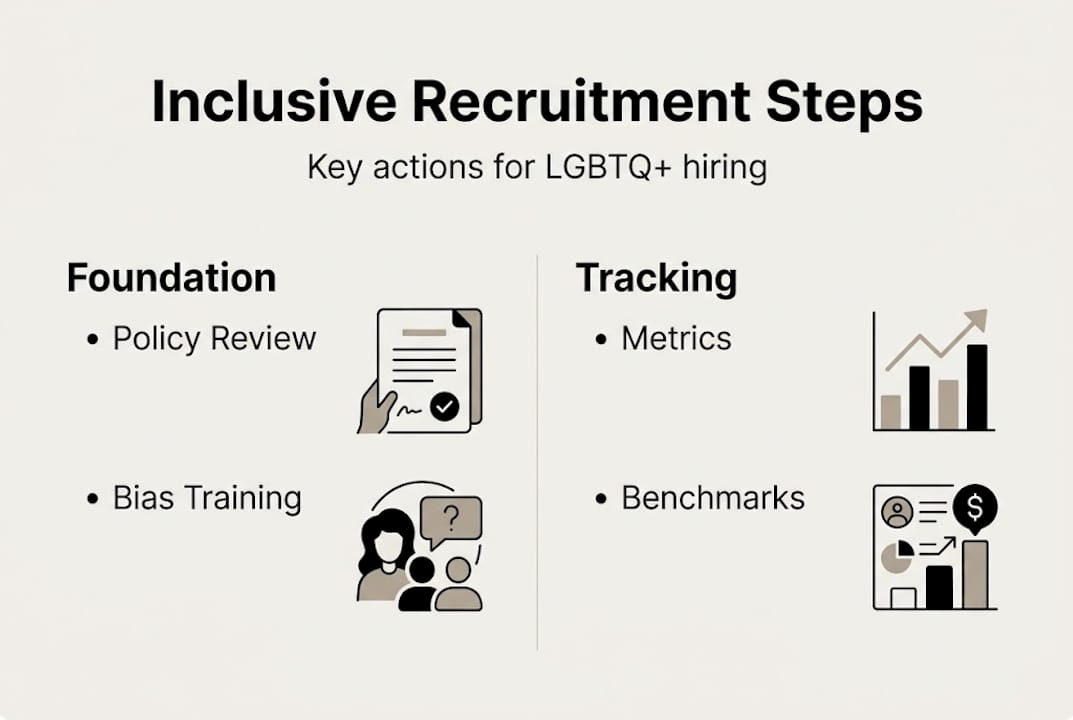 Infographic showing inclusive recruitment key actions