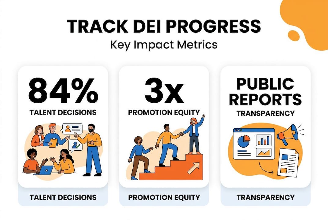 Infographic highlighting key DEI measurement stats