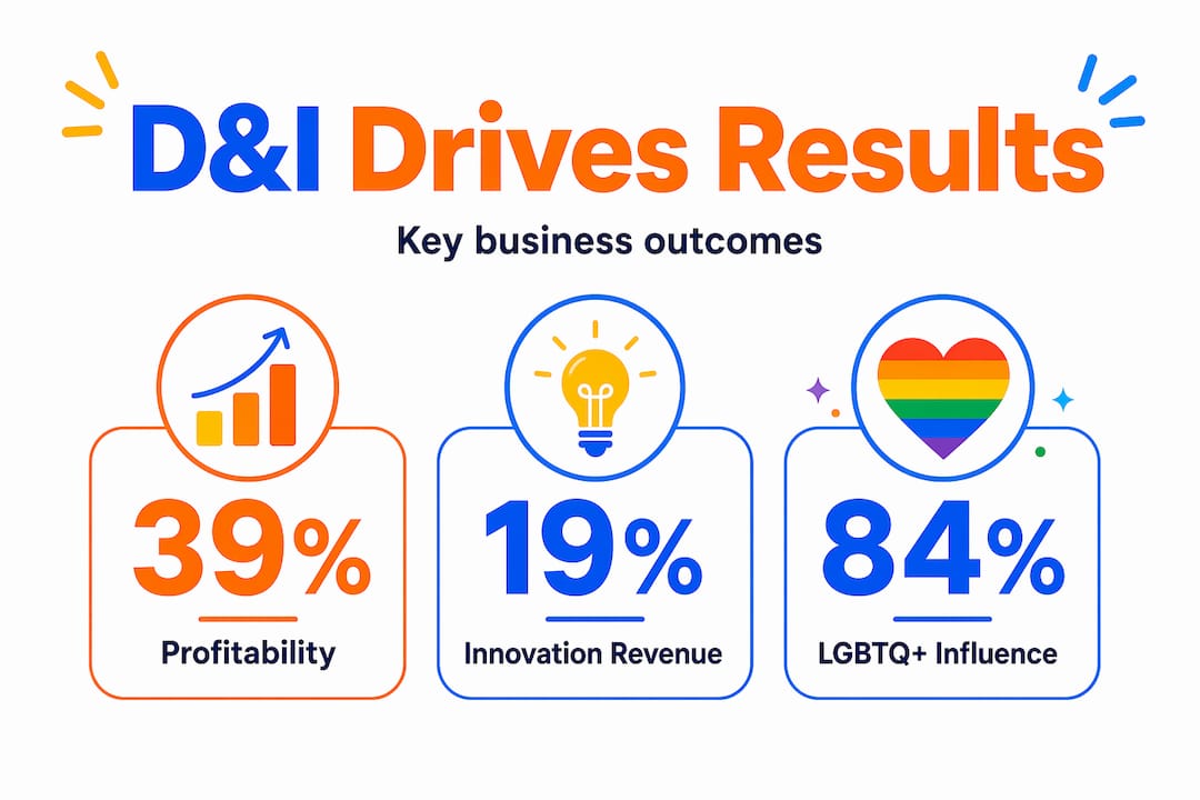 Infographic showing business results of DI initiatives