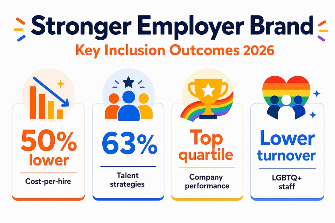 Infographic showing employer branding statistics and outcomes