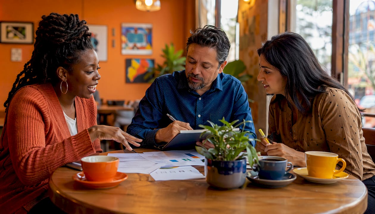 HR team discussing belonging-focused recruitment