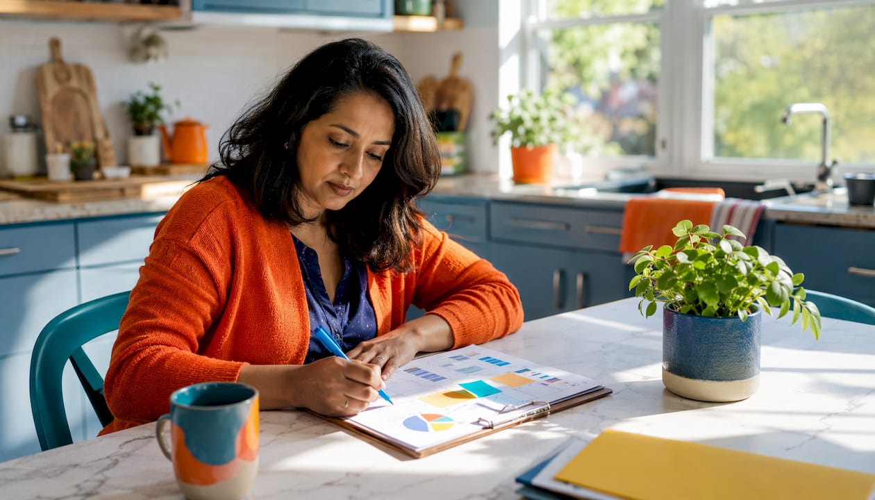 HR professional auditing workforce data at home desk
