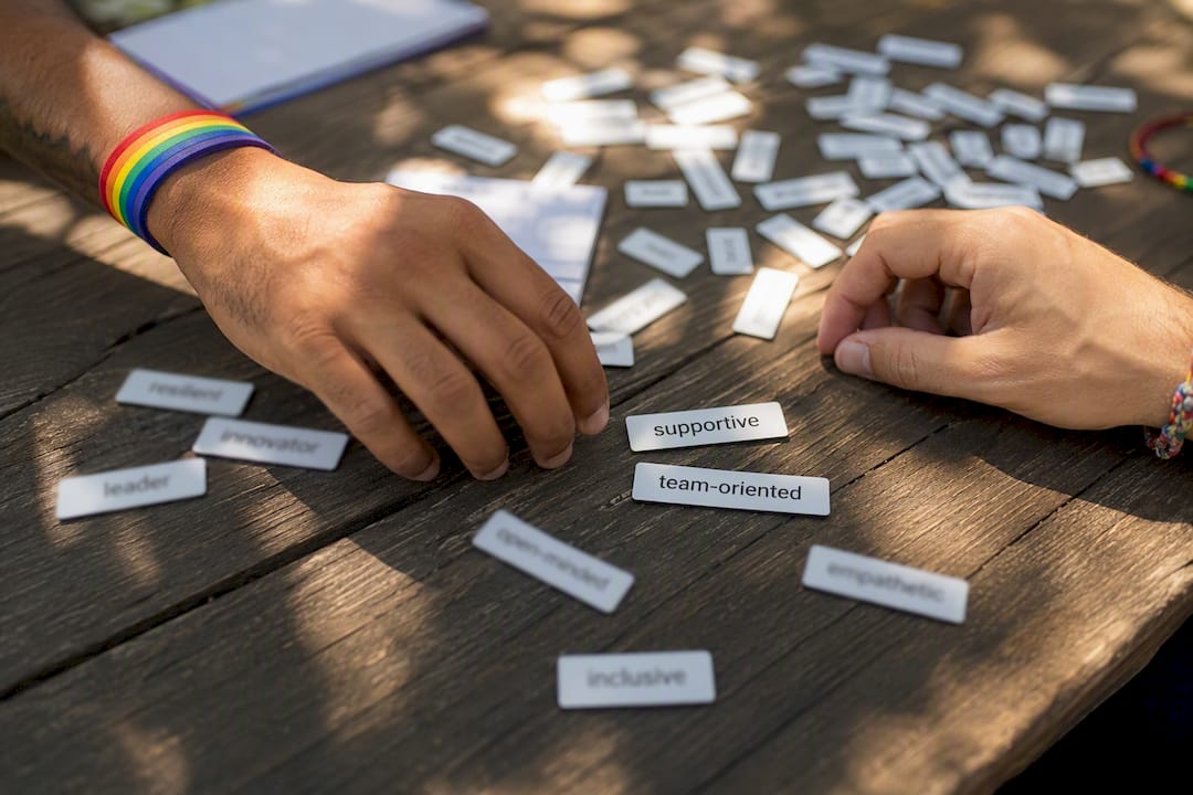 Word magnets representing coded hiring language