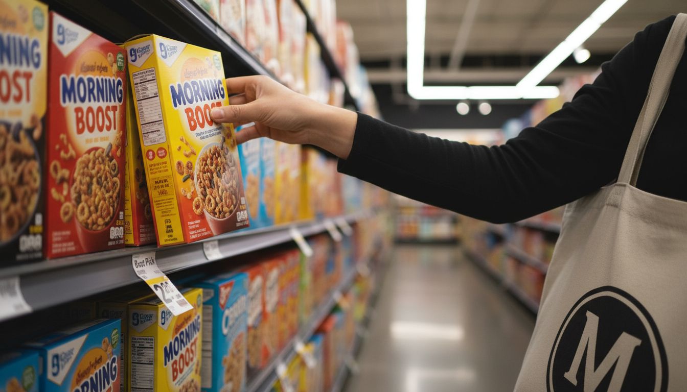 Customer choosing recognized brand in store