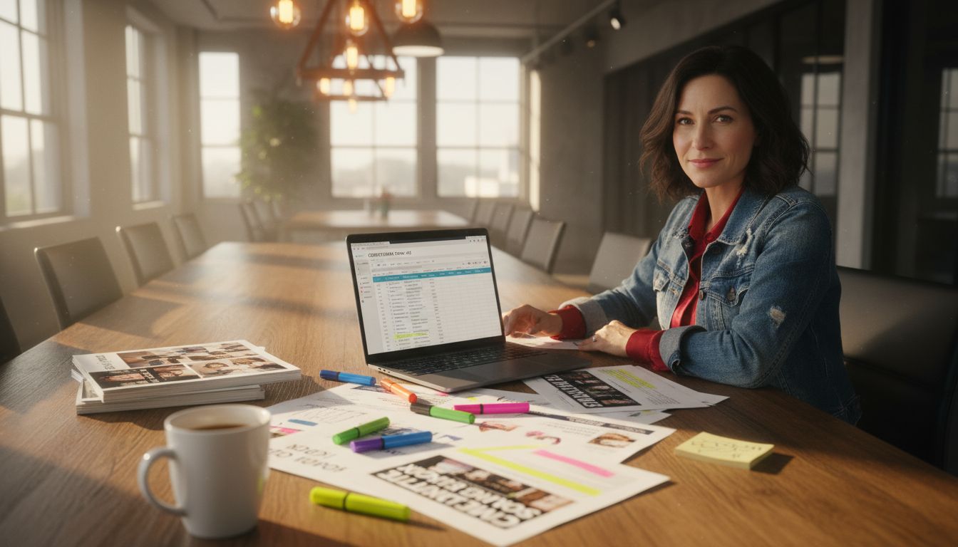 Content Marketing Funnel: Boosting ROI for Texas Businesses | Manager organizing content marketing materials