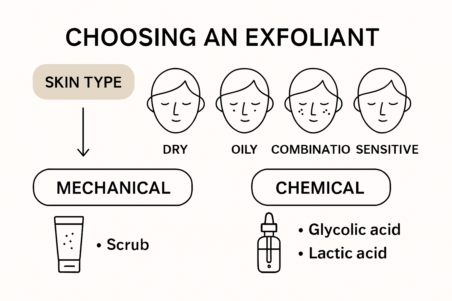 Infographic: choosing best exfoliation for your skin type