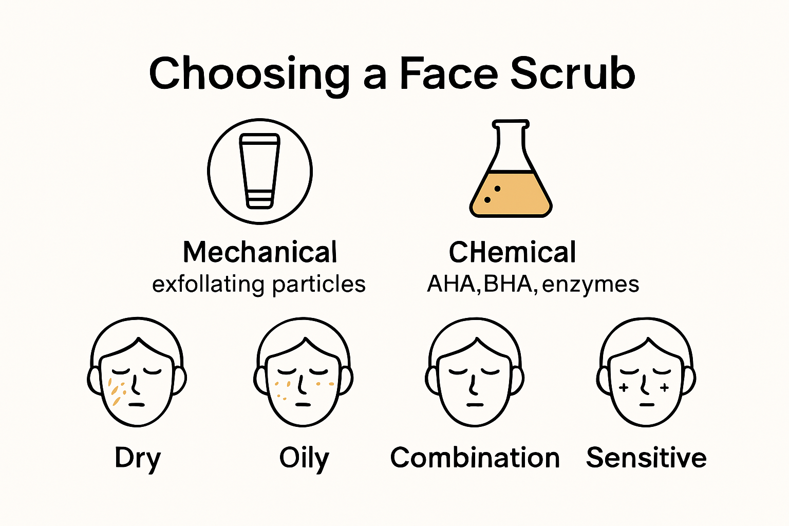 Infografik: Welches Peeling passt zu deinem Hauttyp?