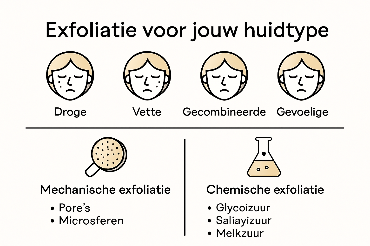 Infographic: welke exfoliatie past het beste bij jouw huidtype?