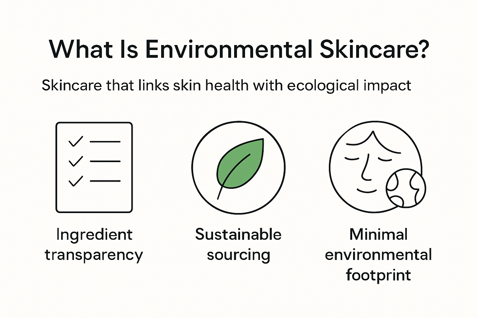Infographic explaining environmental skincare basics and core principles