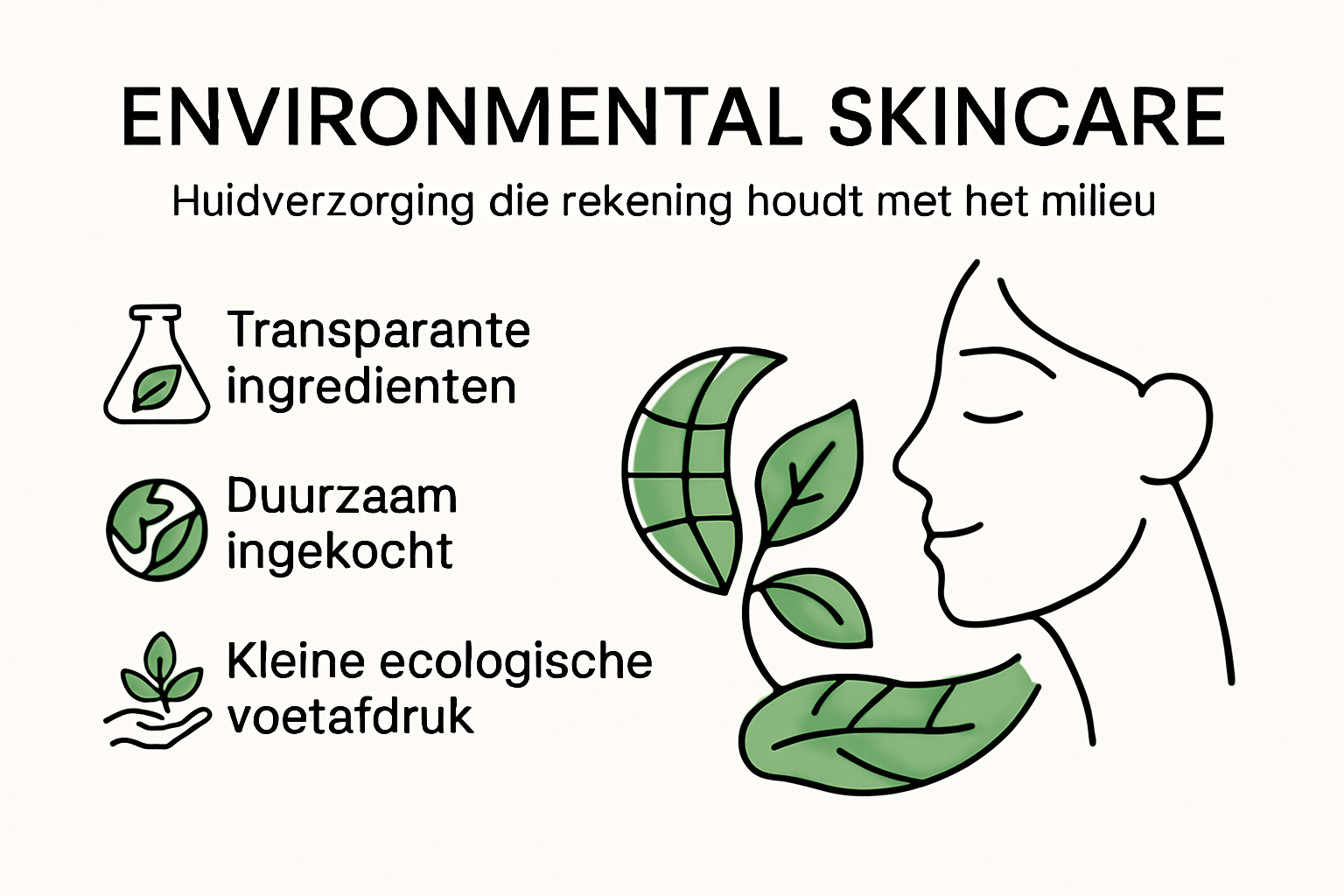 Overzichtelijke infographic over de basis en belangrijkste principes van huidverzorging gericht op bescherming tegen invloeden van buitenaf.
