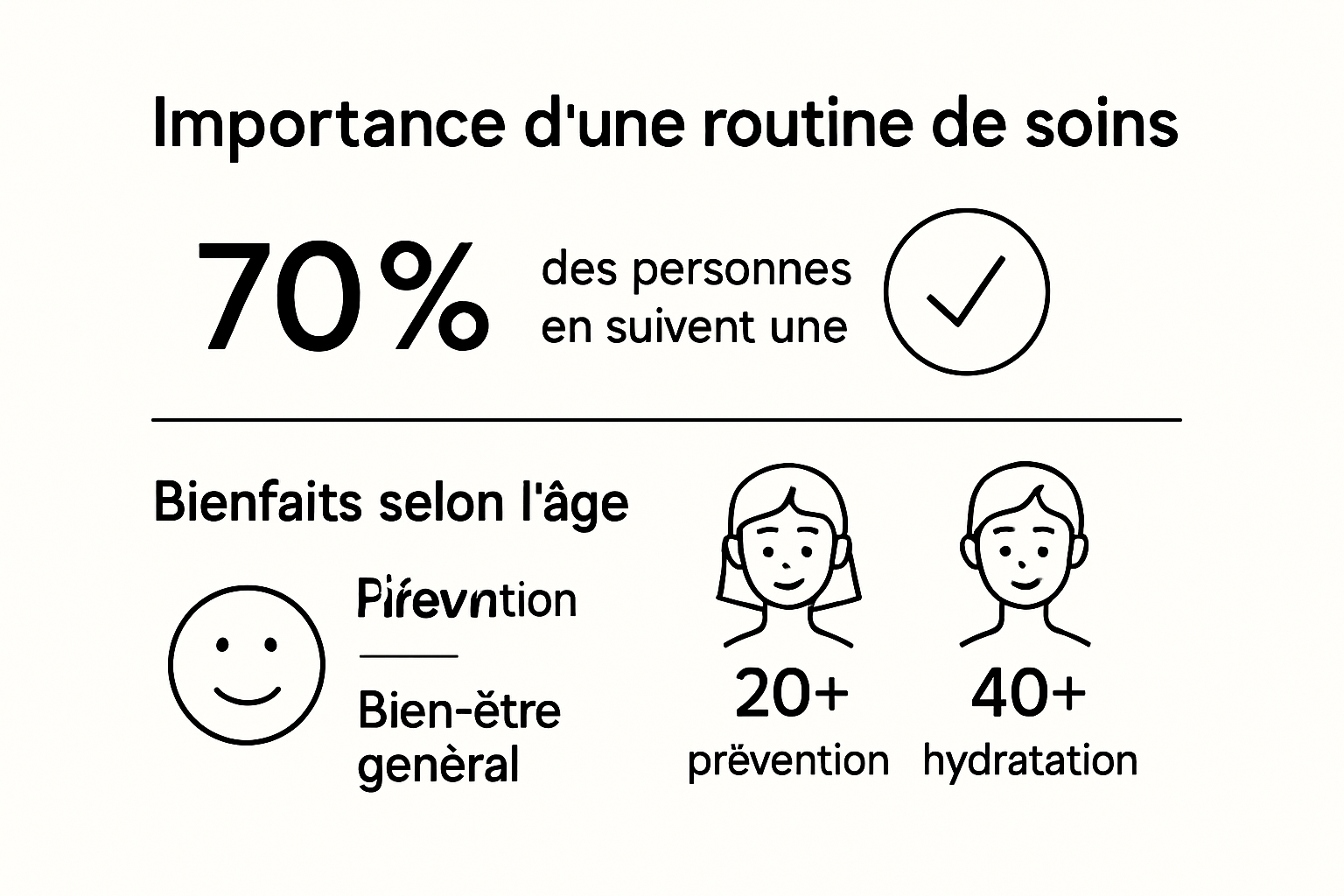 Infographie mettant en avant l’importance d’une routine de soins quotidienne pour la peau et ses bienfaits au quotidien