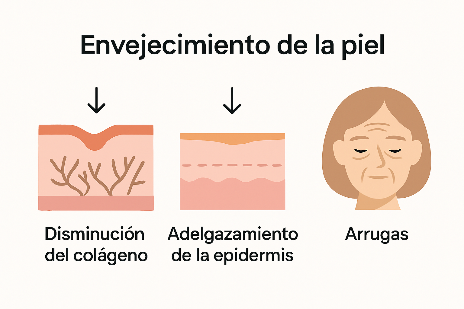 Infografía sobre los cambios biológicos que experimenta la piel madura