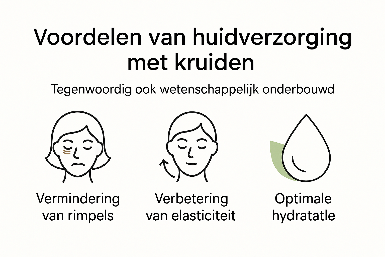 Overzichtelijke weergave van de voordelen van natuurlijke huidverzorging met kruiden