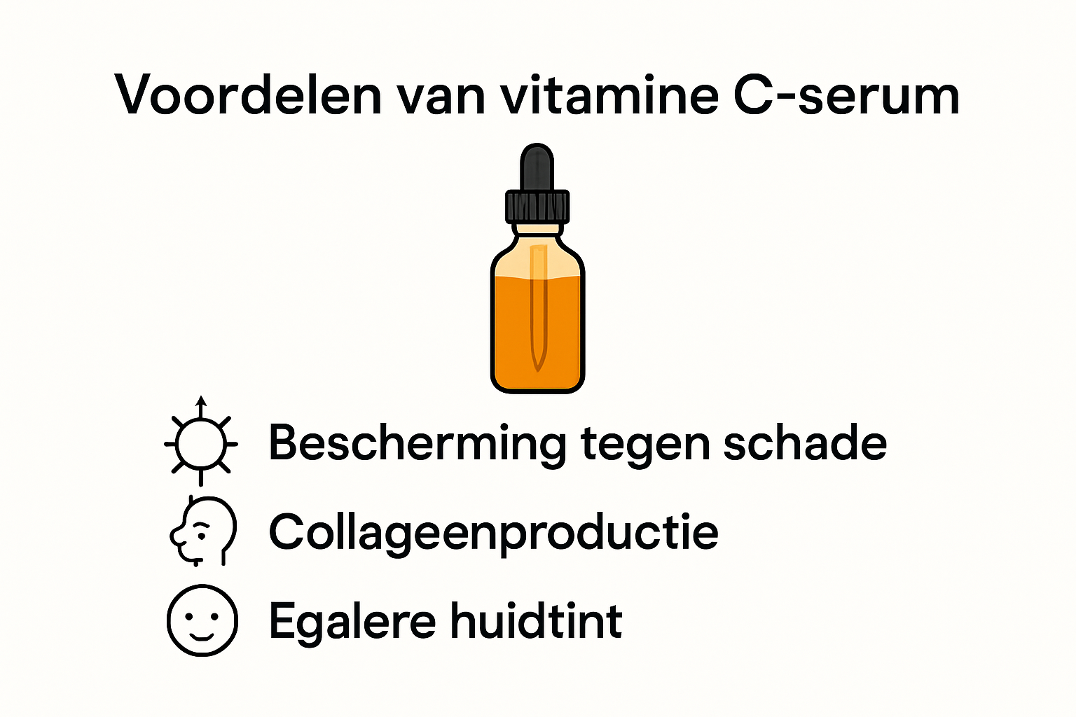 Infographic met voordelen van vitamine C serum voor de huid