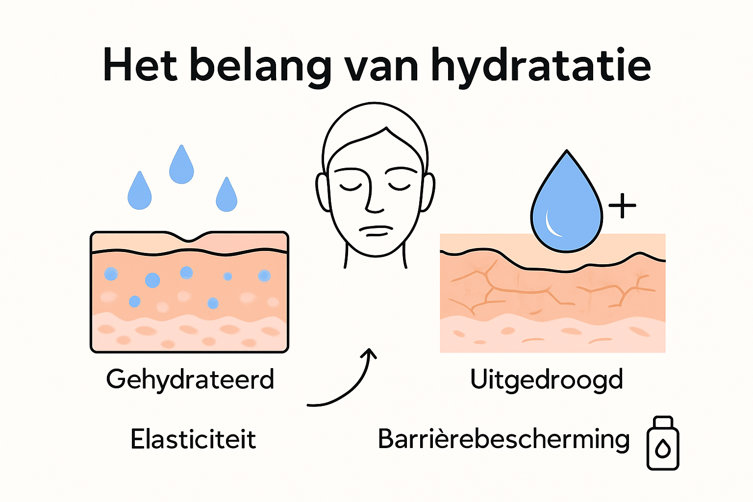 Infographic hydratatie van gezichtshuid en voordelen