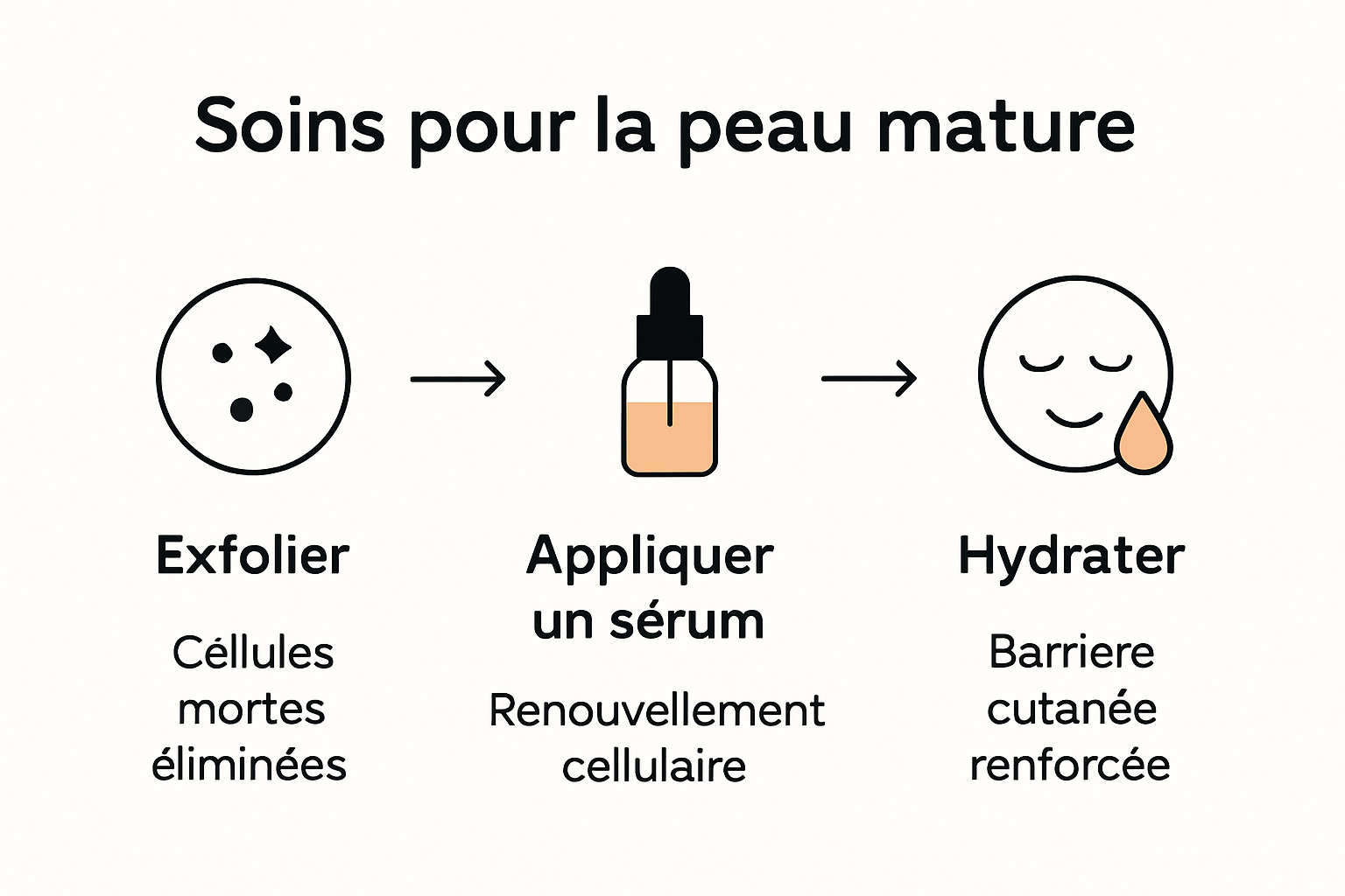Infographie sur les stratégies d’hydratation pour peau mature