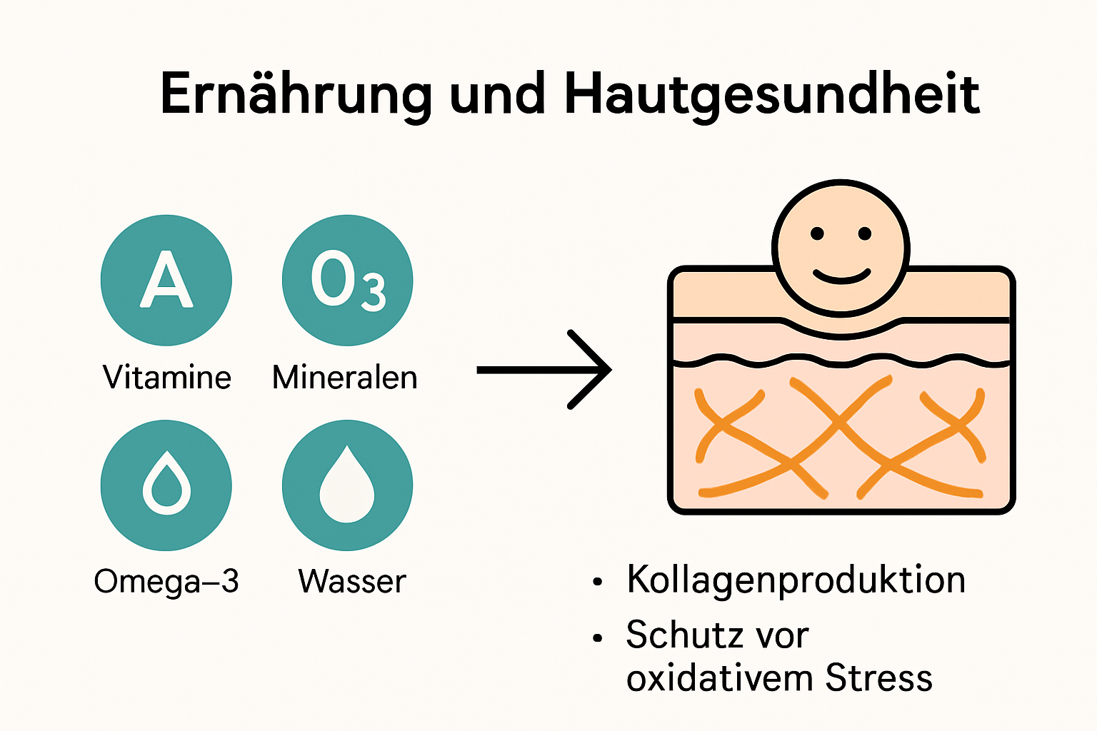 Infografik: Einfluss von Ernährung auf die Hautgesundheit