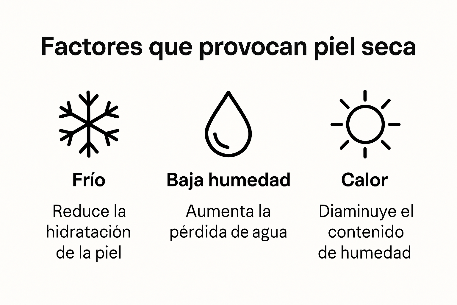 Infografía sobre causas ambientales de la piel seca