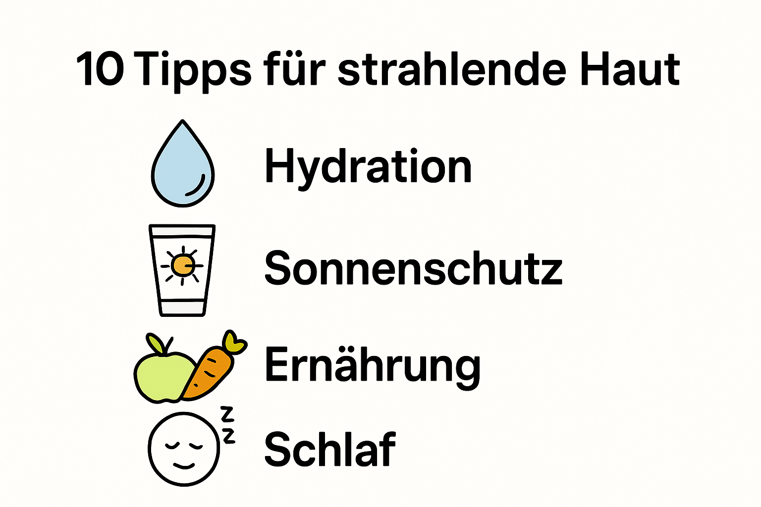 10 Tipps für strahlende Haut als übersichtliche Grafik