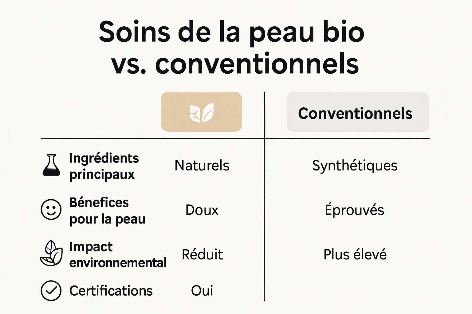 Comparaison entre soins de la peau bio et conventionnels