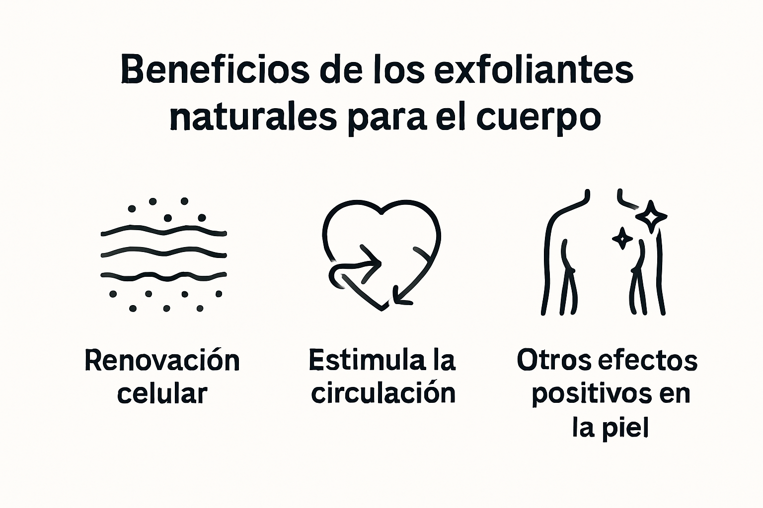 Infografía de beneficios de exfoliantes naturales en el cuerpo