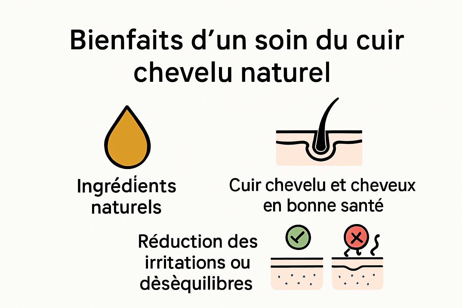 Infographie : avantages du soin du cuir chevelu naturel
