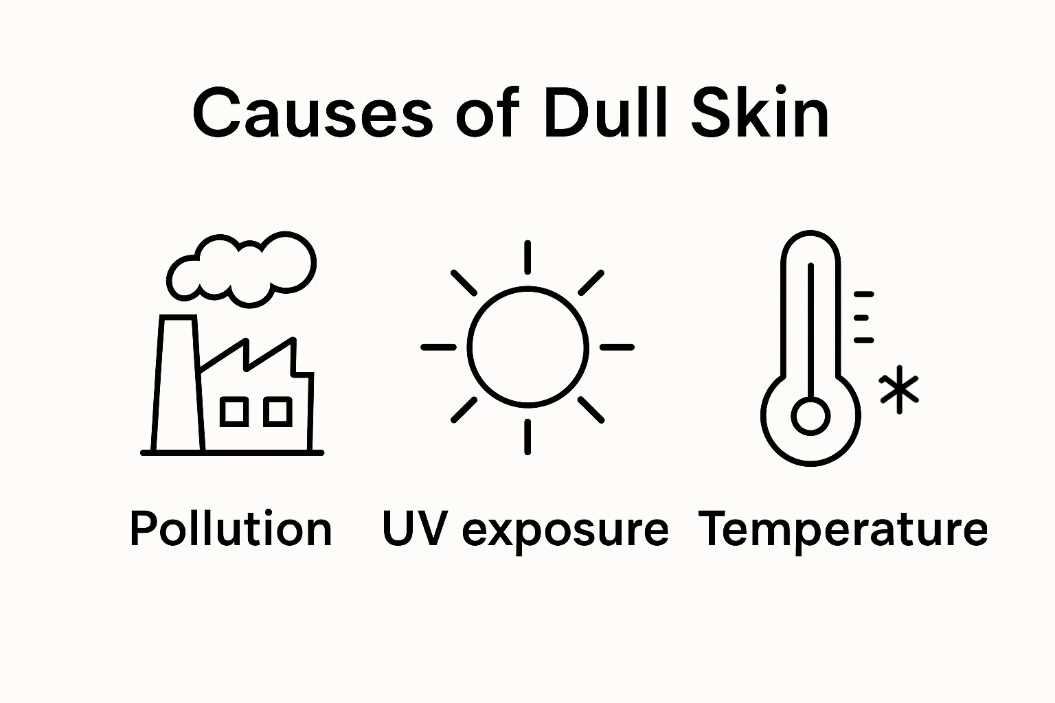 Infographic showing main causes of dull skin