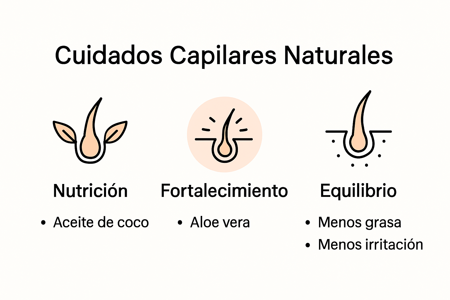 Infografía: beneficios y principios de cuidados capilares naturales
